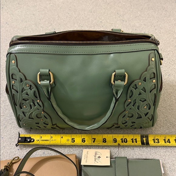 Patricia Nash Green Leather Handbag Set - Picture 2 of 7